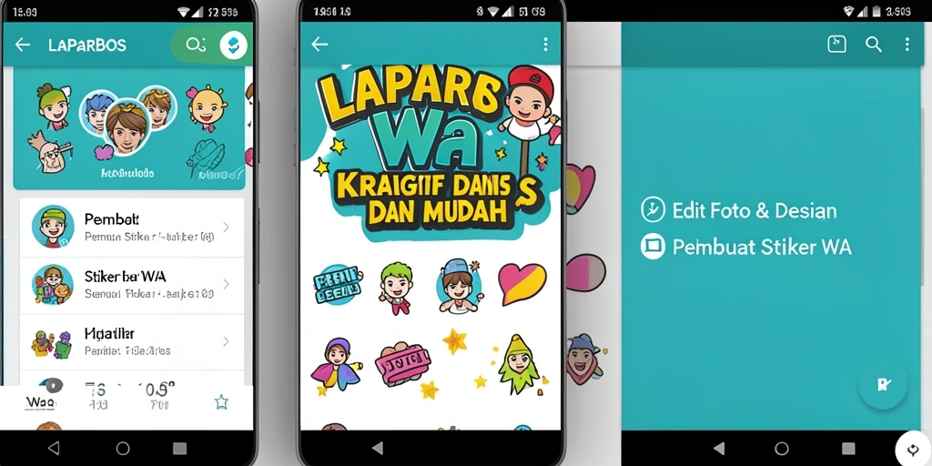 Antarmuka LAPARBOS untuk membuat stiker WhatsApp yang user-friendly.