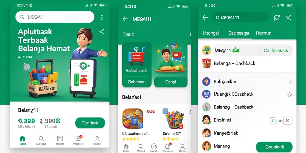 Tampilan antarmuka MEGA111 yang menarik dan fungsional untuk Cashback.