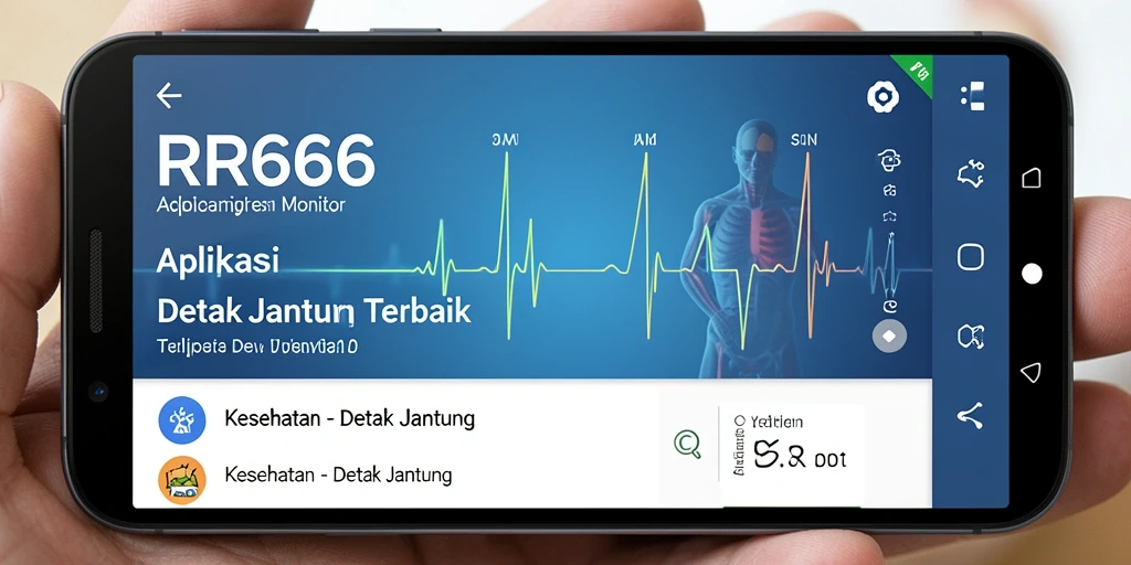 Tampilan antarmuka sederhana aplikasi Detak Jantung RR666.