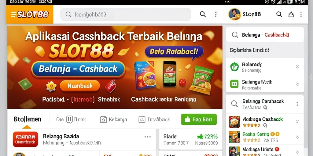 Antarmuka aplikasi Cashback SLOT88 yang mudah dipahami dan berfungsi dengan baik.
